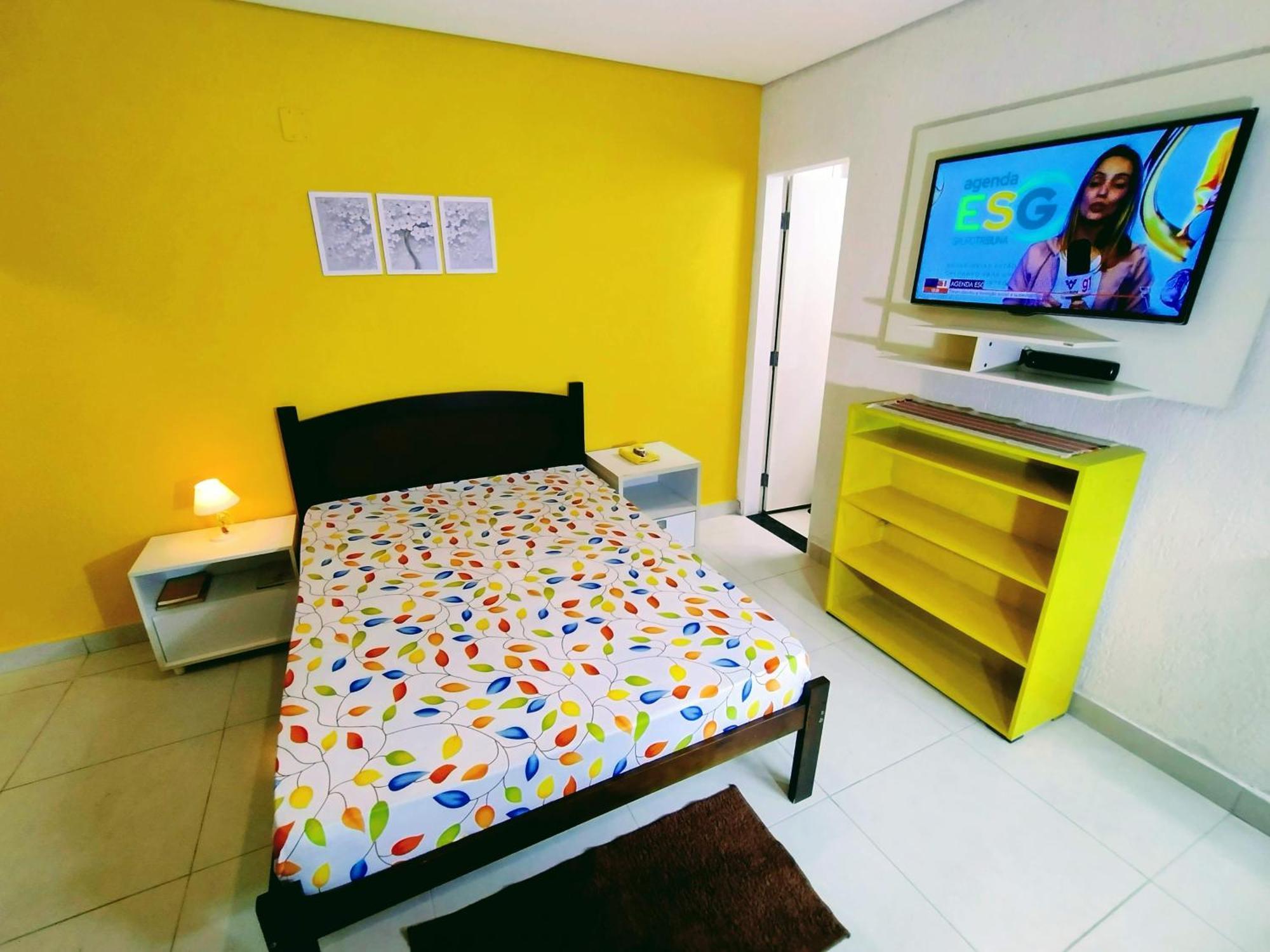 Ideal - Estudios Mobiliados, Ar-condicionado E Cozinha Apartment Guaruja